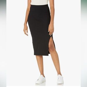 Size medium high waisted black ribbed skirt with slit